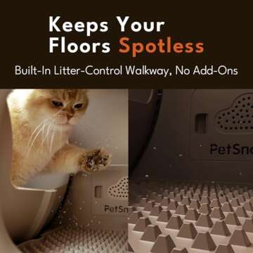 PetSnowy Self-Cleaning Automatic Cat Litter Box with Odor Control TiO2 System, Robot Litter Box with Auto-Packing, App Control, Large Cats & Multiple Cats (2025 Premium Version)