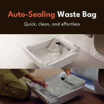 PetSnowy Self-Cleaning Automatic Cat Litter Box with Odor Control TiO2 System, Robot Litter Box with Auto-Packing, App Control, Large Cats & Multiple Cats (2025 Premium Version)