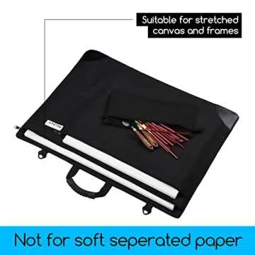 MEEDEN Soft Art Portfolio Bag: 20 X 26 Inch Light Weight Portfolio Canvas Case with Detachable Shoulder Strap -Waterproof 600D Oxford Carrying Storage Case for Canvas, Artwork, Sketching - Black