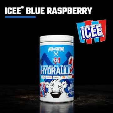 Axe & Sledge Supplements Hydraulic Stimulant-Free Pump Pre-Workout Powder, 40 Servings, (Pack of 1) (ICEE Blue Raspberry V2)