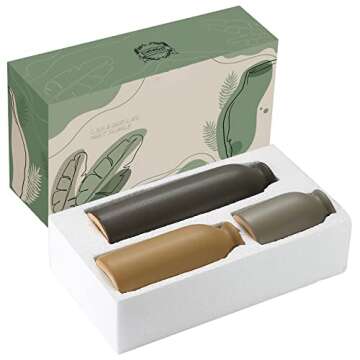 CWLWGO-Ceramic Matte Vase for Home Decor, Modern and Minimalist Decorative Vase Set. Farmhouse Living Room Tabletop, Bookshelf Decoration, Centerpiece Table Decor,Boho Decor.（Matte Multi）…