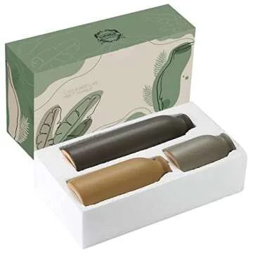 CWLWGO-Ceramic Matte Vase for Home Decor, Modern and Minimalist Decorative Vase Set. Farmhouse Living Room Tabletop, Bookshelf Decoration, Centerpiece Table Decor,Boho Decor.（Matte Multi）…