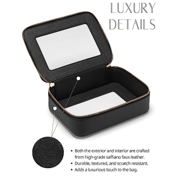 Popvibe Clear Makeup Case Set Black Stylized Toiletry Organizer