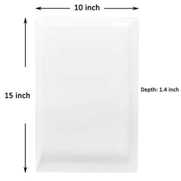 Youngever 3 Pack Plastic Serving Trays, Serving Platter for Parties, Sturdy ABS Material, 15 inch x 10 inch (White)