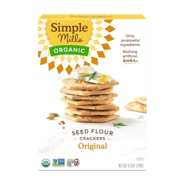 Simple Mills Organic Seed Crackers - Gluten Free, Vegan, Healthy Snack 4.25 Ounce