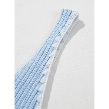 Sidefeel Sundresses for Women 2025 Spring V Neck Ribbed Knit Sleeveless Tank Summer Dresses Sexy Bodycon Club Dresses Small Sky Blue