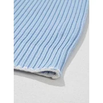 Sidefeel Sundresses for Women 2025 Spring V Neck Ribbed Knit Sleeveless Tank Summer Dresses Sexy Bodycon Club Dresses Small Sky Blue