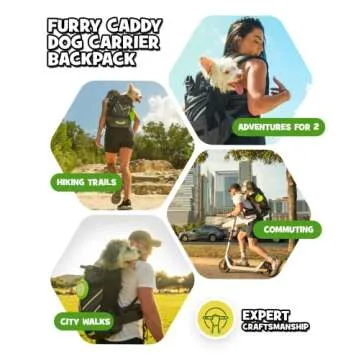 FUR CADET Plush and Comfy Dog Carrier Backpack for Hiking and Selfie-Worthy Adventures, Loaded with Pockets, Collapsible Dog Bowl and Potty Bags, Premium Pet Carrier Bag for Travel