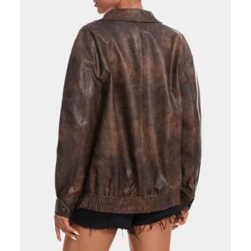 Chic Casly Lamiit Brown Faux Leather Jacket for Women