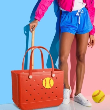 Mity rain Decoration Accessories for Bogg Bag, Bag Charms Compatible with Bogg Bag Original All Models, Insert Decorative Words for Handbag Beach Tote Bag (Softball)