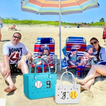 Mity rain Decoration Accessories for Bogg Bag, Bag Charms Compatible with Bogg Bag Original All Models, Insert Decorative Words for Handbag Beach Tote Bag (Softball)