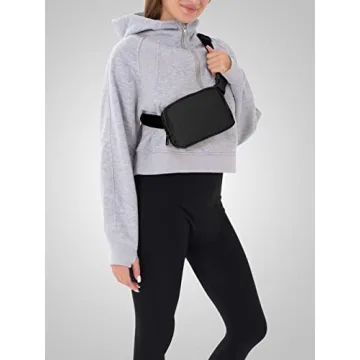 lanul Waist Pack for Women and Men, Mini Fanny Pack Dupes, Adjustable Size, Waterproof-Everywhere Belt Bag, Crossbody, Black