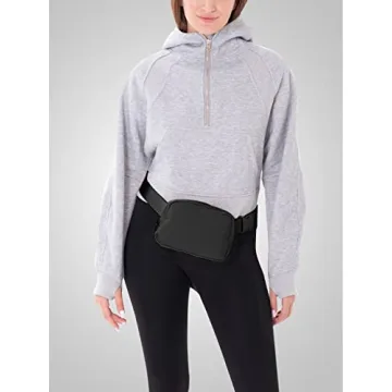 lanul Waist Pack for Women and Men, Mini Fanny Pack Dupes, Adjustable Size, Waterproof-Everywhere Belt Bag, Crossbody, Black