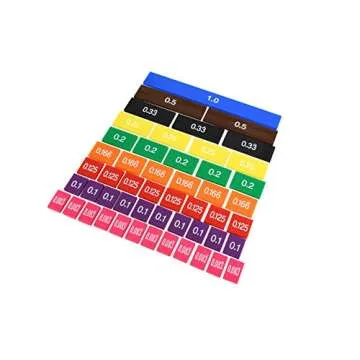 Learning Advantage Fraction/Decimal Tiles - Set of 51 - Double-Sided Rainbow Tiles - Visual, Hands-On Math Resource - Teach Fractions, Decimals and Equivalents, 7673
