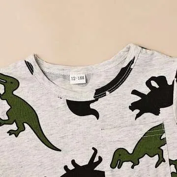 ODIMAME Toddler Boy Dinosaur Summer Clothes - Comfort & Style