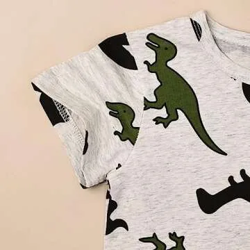 ODIMAME Toddler Boy Dinosaur Summer Clothes - Comfort & Style