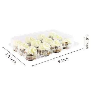 Mini Cupcake Boxes - Durable & Clear Cupcake Carrier