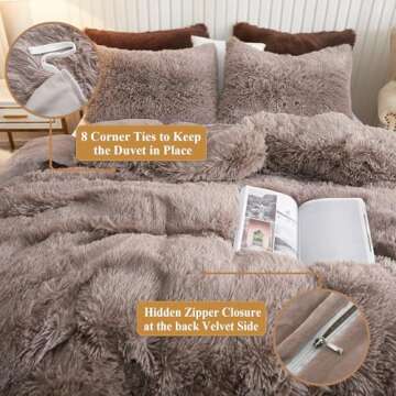 XeGe Shaggy Duvet Cover - Ultra Soft Fuzzy Bedding