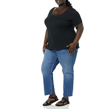 Classic Cotton-Modal Scoop Neck T-Shirt for Women