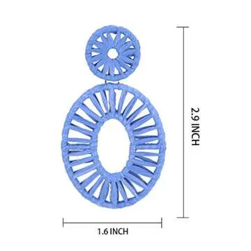 Stylish Statement Raffia Earrings for Women - Boho Chic