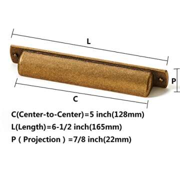 Khtumeware 6 Pack 5" Antique Brass Drawer Pulls - Elegant Kitchen Hardware