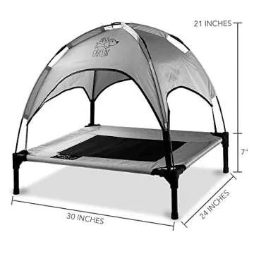 Floppy Dawg Elevated Dog Bed with Canopy Shade for Pets