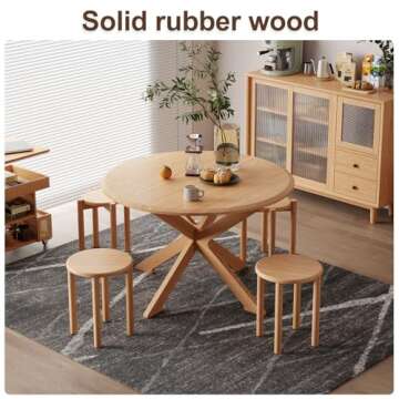 Versatile Bar Stools Set of 4 - Stackable Wooden Convenience