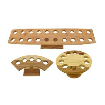 BambooMN 22 Inch Natural Bamboo Oblong Food Cone Display Tamaki Stand for Restaurants, Catered Events, Party or Buffets, Holds up to 20 Cones