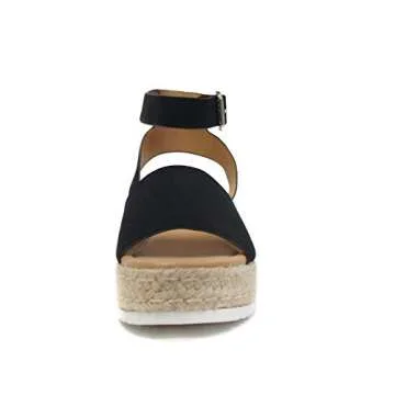 Trendy Black Wedge Sandals for Style and Comfort