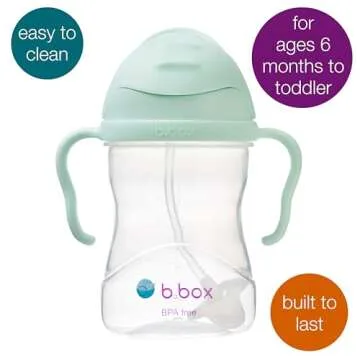 b.box Sippy Cup for Toddlers - Weighted Straw, Spill Proof and Safe