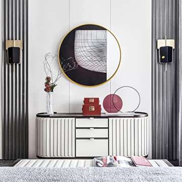 UNZIPE 20" Gold Round Mirror for Home Decor