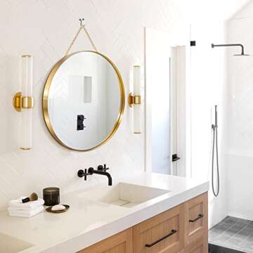 UNZIPE 20" Gold Round Mirror for Home Decor