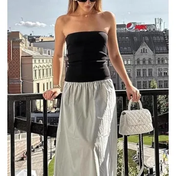 Shop NUFIWI Women Summer Sleeveless Tube Patchwork Dress