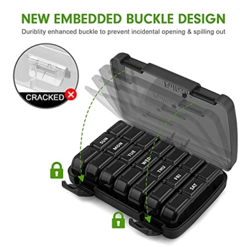 Fullicon 21 Compartment BPA-Free Weekly Pill Organizer