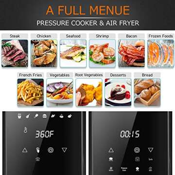 1829 CARL SCHMIDT SOHN 6Qt Pressure Cooker & Air Fryer Combo - All-in-One Multifunctional Cooker wit...