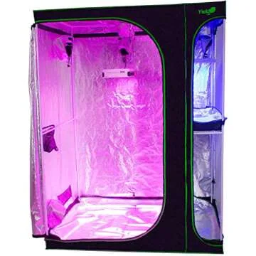 Yield Lab 60" x 48" x 80" 2 in 1 Grow Tent Kit with Viewing Windows & Flood Trays – Dual Hydroponic Grow Tents - Smell Proof Grow Tent - for Indoor Growing