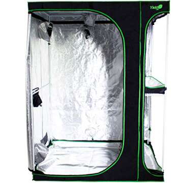 Yield Lab 60" x 48" x 80" 2 in 1 Grow Tent Kit with Viewing Windows & Flood Trays – Dual Hydroponic Grow Tents - Smell Proof Grow Tent - for Indoor Growing