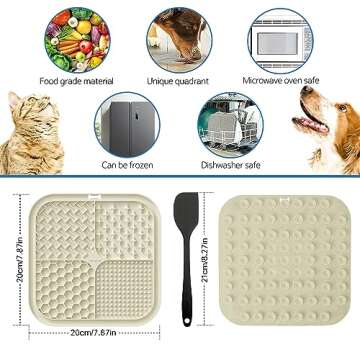 Lesipee Licking Mat for Dogs & Cats 2 Pack, Slow Feeder Lick Pat, Dishwasher Safe, Anxiety Relief Do...