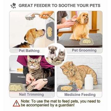 Lesipee Licking Mat for Dogs & Cats 2 Pack, Slow Feeder Lick Pat, Dishwasher Safe, Anxiety Relief Dog Toys Feeding Mat for Butter Yogurt Peanut, Pets Supplies Bathing Grooming Training Calming Mat