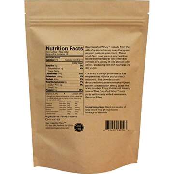Raw Grass Fed Whey Protein Powder, Happy Healthy Cows, Undenatured, GMO-Free, Hormone Free, Gluten F...