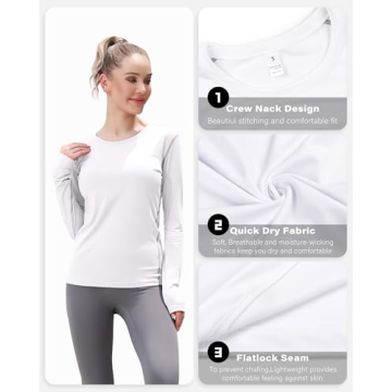 WANAYOU Women's Compression Long Sleeve Workout Shirts