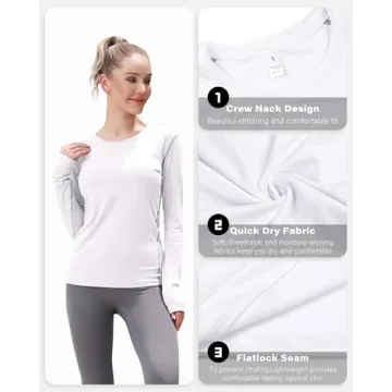 WANAYOU Women's Compression Long Sleeve Workout Shirts