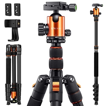 Victiv Tripod for Camera, 82" Camera Tripod Heavy Duty, Aluminum DSLR Tripod Monopod, Tall Travel Tr...