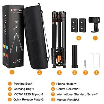 Victiv 82" Heavy Duty Tripod for Cameras & DSLRs