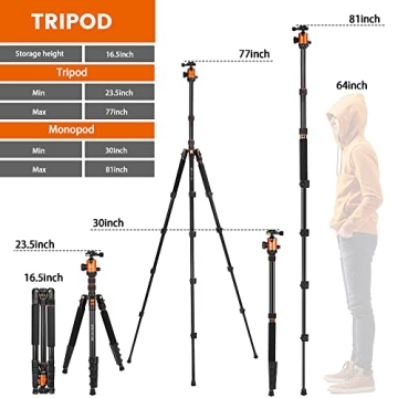 Victiv 82" Heavy Duty Tripod for Cameras & DSLRs