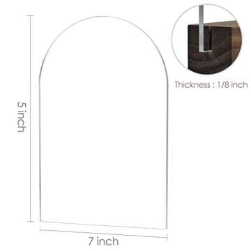 JINMURY 5x7 Inch Blank Clear Arch Acrylic Sign | 10 Pack Round Top Arch Acrylic Sheet 1/8 inch Thick...