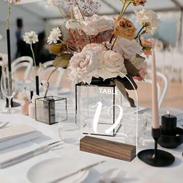 JINMURY 5x7 Inch Blank Clear Arch Acrylic Sign | 10 Pack Round Top Arch Acrylic Sheet 1/8 inch Thick, DIY Acrylic Table Numbers, Arched Wedding Signs, Events& Parties, Wood Base NOT Included