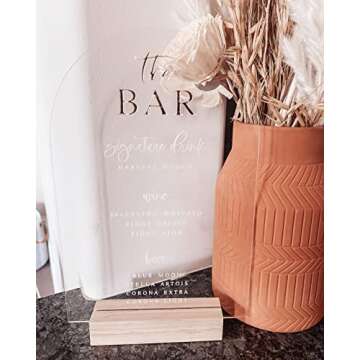 JINMURY 5x7 Inch Blank Clear Arch Acrylic Sign | 10 Pack Round Top Arch Acrylic Sheet 1/8 inch Thick, DIY Acrylic Table Numbers, Arched Wedding Signs, Events& Parties, Wood Base NOT Included