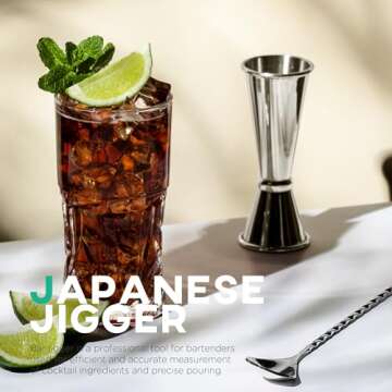 Homestia Bar Jigger for Bartending, Measuring Cup with OZ&ML 2 Units of Measurement Inside Cocktail ...