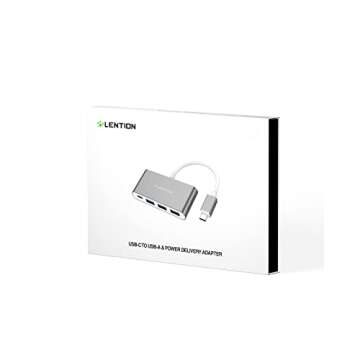 LENTION 4-in-1 USB-C Hub with 3 USB 3.0 and Type C Power Delivery Compatible 2023-2016 MacBook Pro 13/14/15/16, New Mac Air/Surface, ChromeBook, More, Multiport Charging Adapter (CB-C13se, Space Gray)